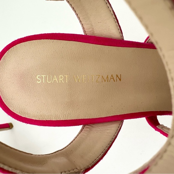 Stuart Weitzman Dazzle Gladiator 100 Sandal Suede Peonia Hot Pink - Picture 10 of 13
